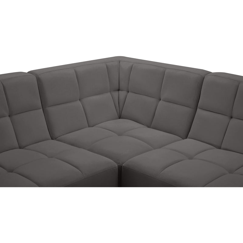 Meridian Relax Grey Velvet Modular Sectional IMAGE 8