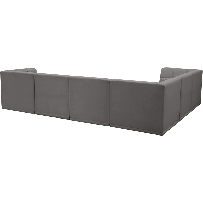 Meridian Relax Grey Velvet Modular Sectional IMAGE 4