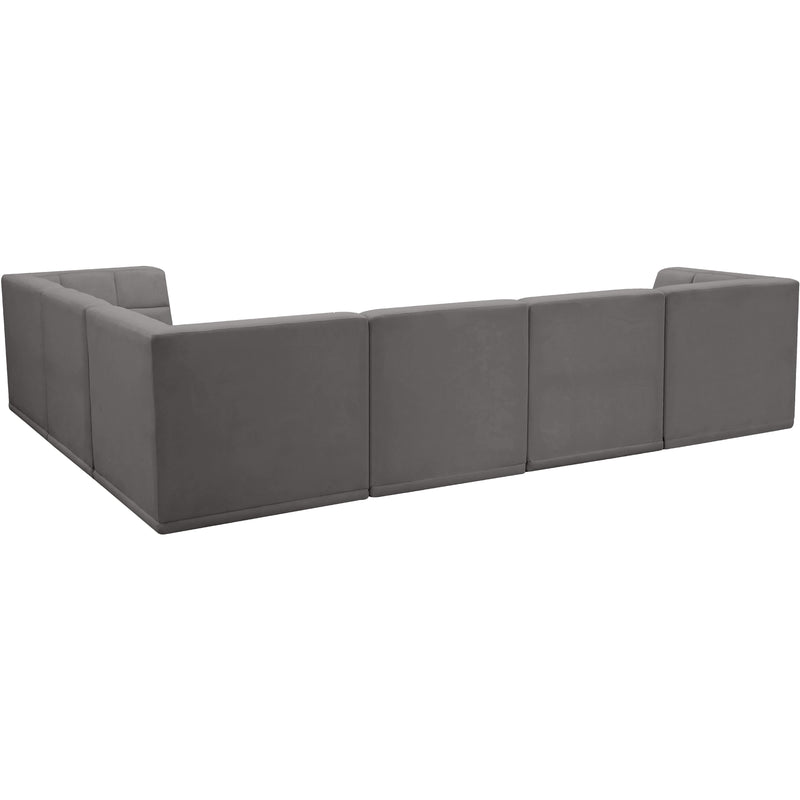 Meridian Relax Grey Velvet Modular Sectional IMAGE 5