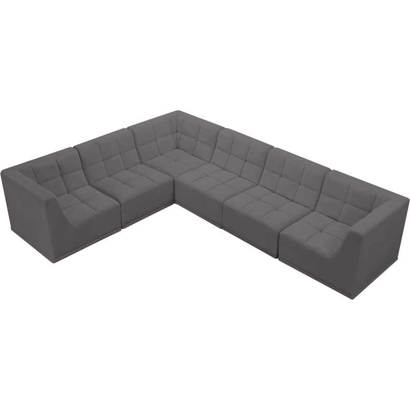 Meridian Relax Grey Velvet Modular Sectional IMAGE 7