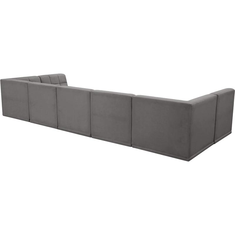 Meridian Relax Grey Velvet Modular Sectional IMAGE 3