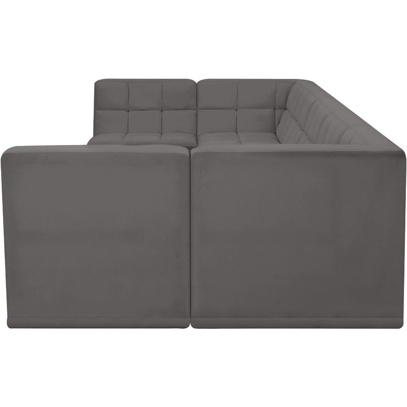 Meridian Relax Grey Velvet Modular Sectional IMAGE 4
