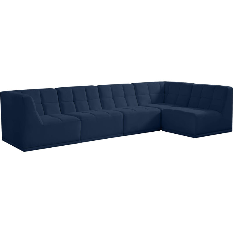 Meridian Relax Navy Velvet Modular Sectional IMAGE 1