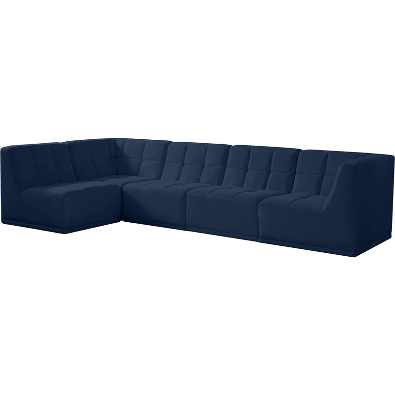 Meridian Relax Navy Velvet Modular Sectional IMAGE 2