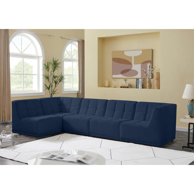 Meridian Relax Navy Velvet Modular Sectional IMAGE 3