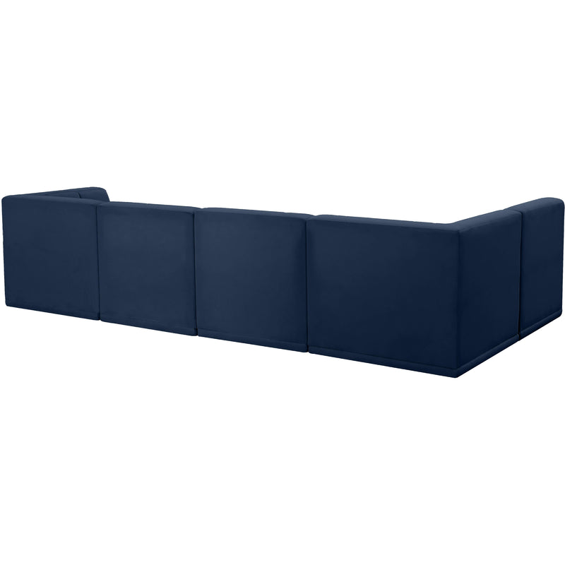 Meridian Relax Navy Velvet Modular Sectional IMAGE 4