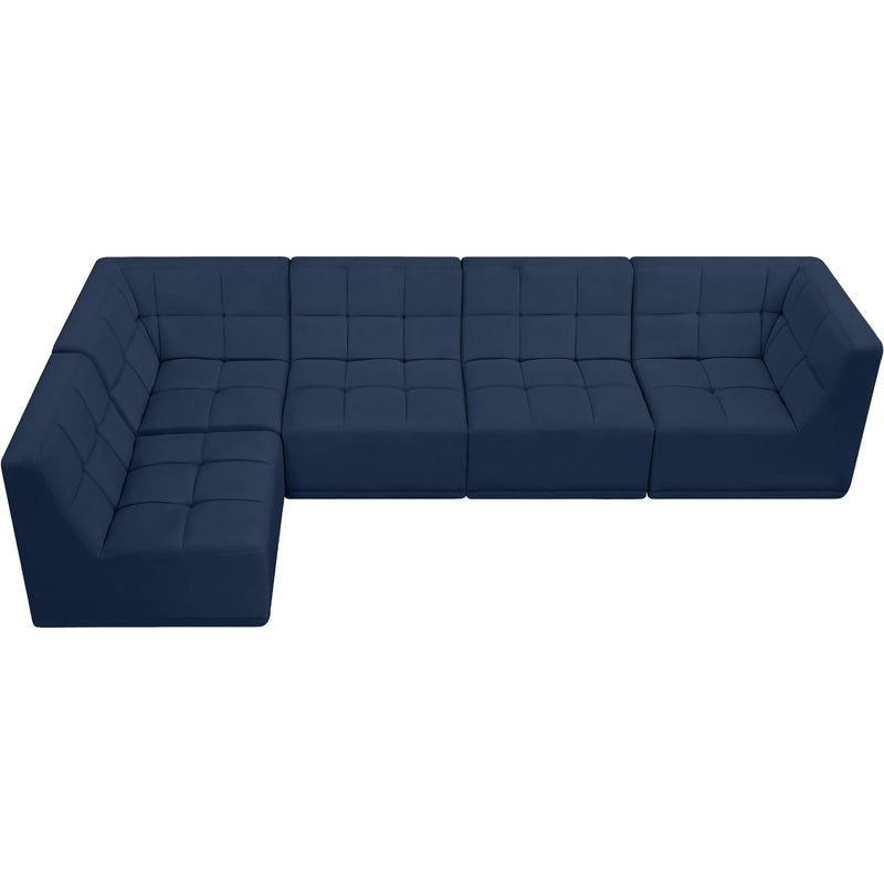 Meridian Relax Navy Velvet Modular Sectional IMAGE 9