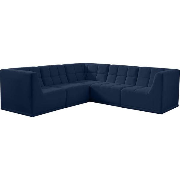 Meridian Relax Navy Velvet Modular Sectional IMAGE 1