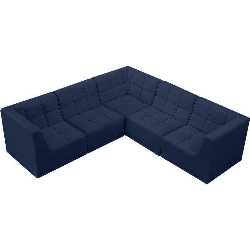 Meridian Relax Navy Velvet Modular Sectional IMAGE 5