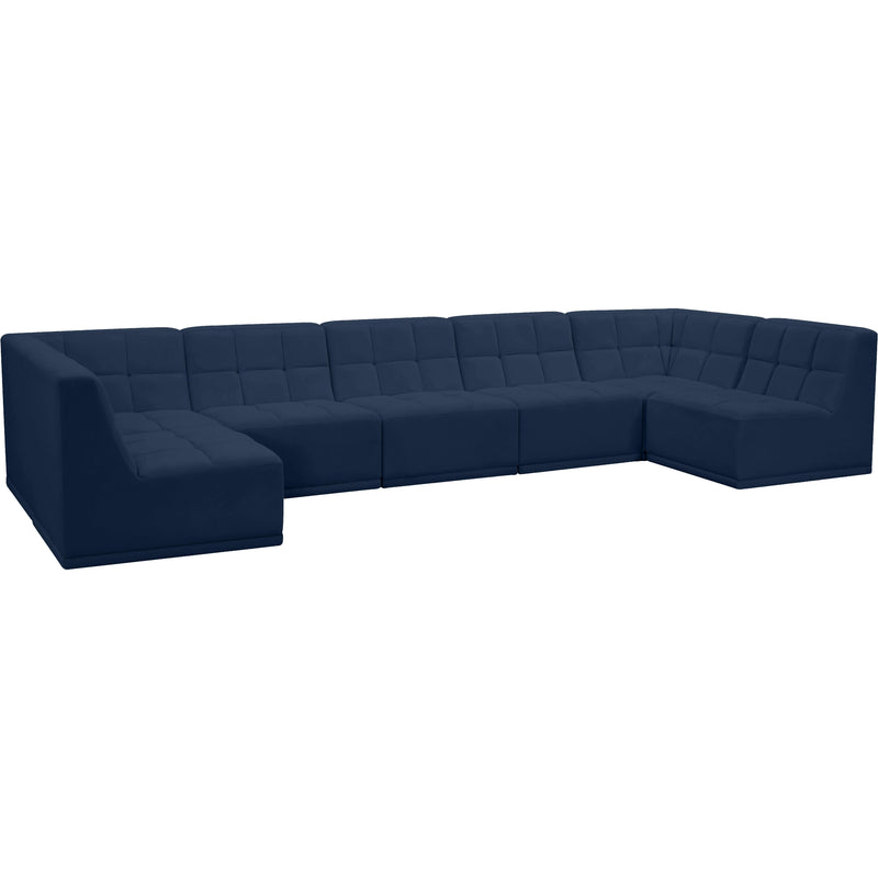 Meridian Relax Navy Velvet Modular Sectional IMAGE 1
