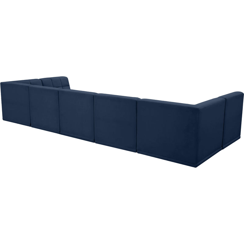 Meridian Relax Navy Velvet Modular Sectional IMAGE 3