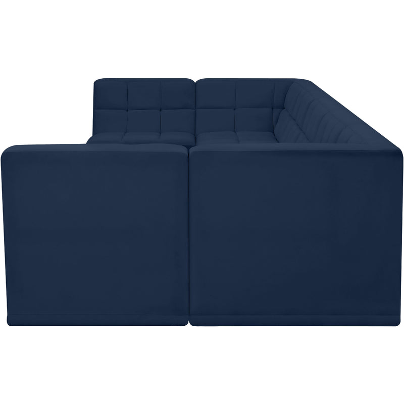 Meridian Relax Navy Velvet Modular Sectional IMAGE 4