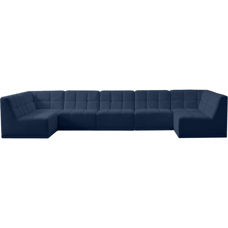Meridian Relax Navy Velvet Modular Sectional IMAGE 5