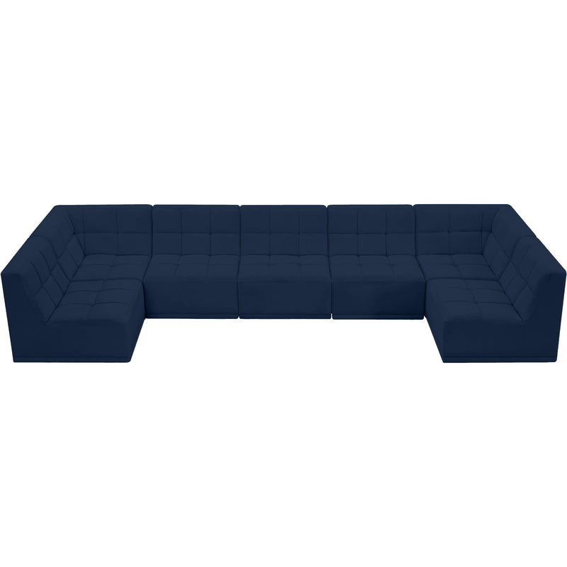 Meridian Relax Navy Velvet Modular Sectional IMAGE 6