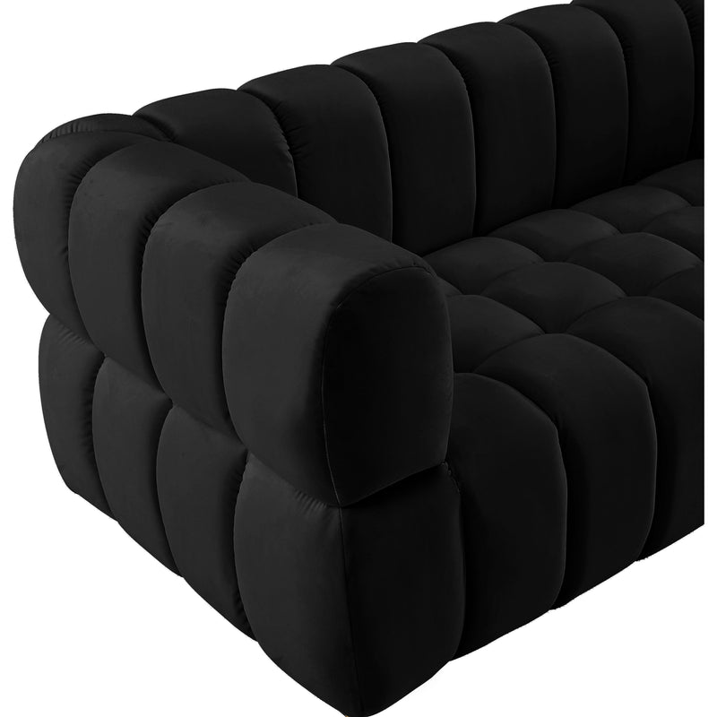 Meridian Gwen Black Velvet Loveseat IMAGE 10