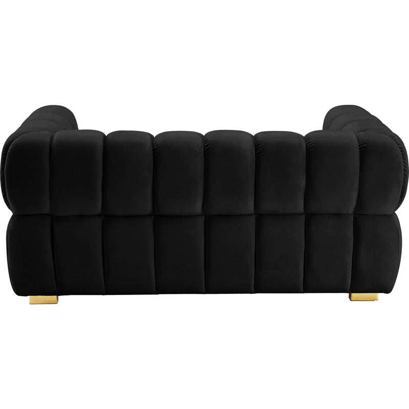 Meridian Gwen Black Velvet Loveseat IMAGE 5