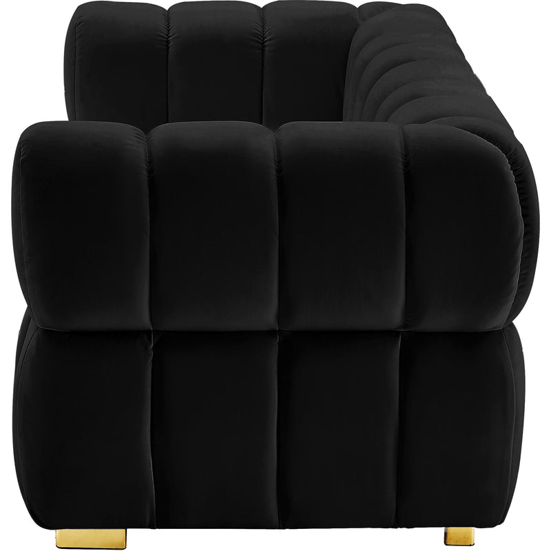 Meridian Gwen Black Velvet Loveseat IMAGE 6