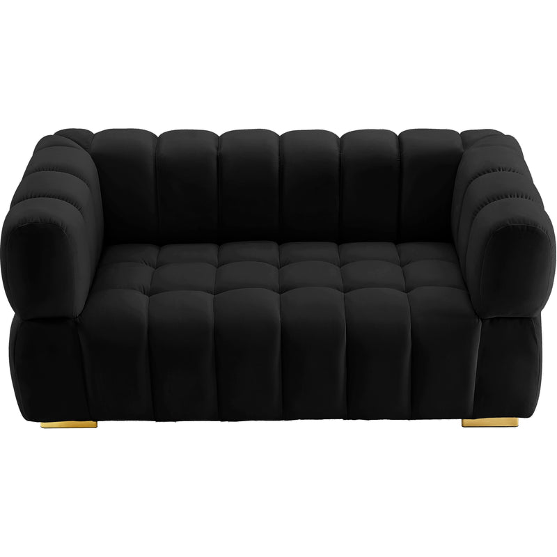 Meridian Gwen Black Velvet Loveseat IMAGE 7