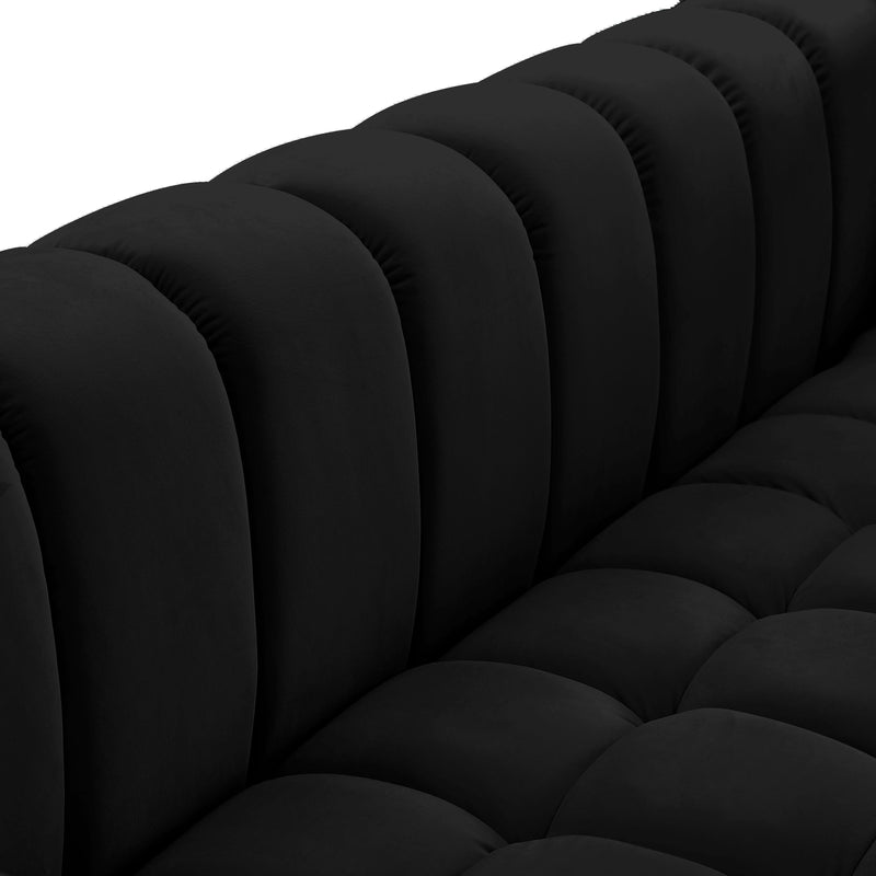 Meridian Gwen Black Velvet Loveseat IMAGE 8