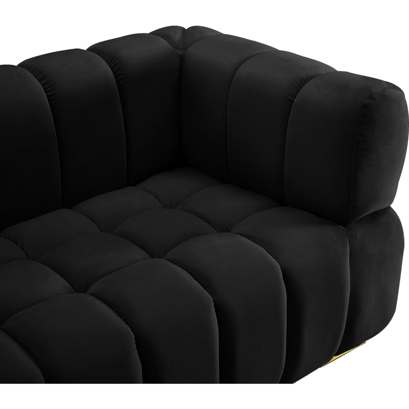 Meridian Gwen Black Velvet Loveseat IMAGE 9