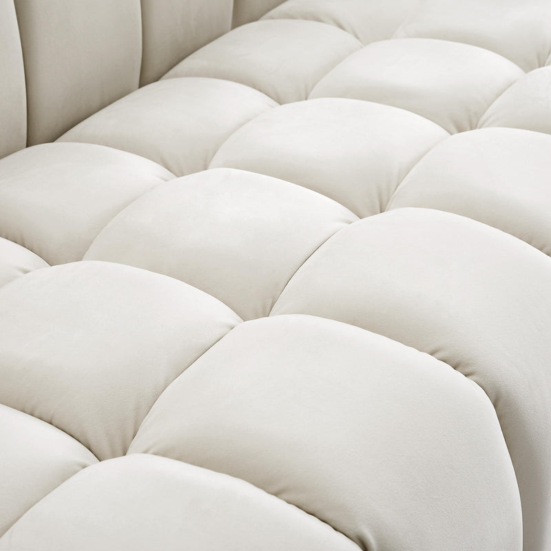 Meridian Gwen Cream Velvet Loveseat IMAGE 11