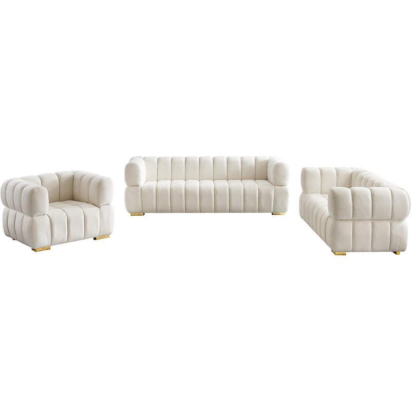 Meridian Gwen Cream Velvet Loveseat IMAGE 14