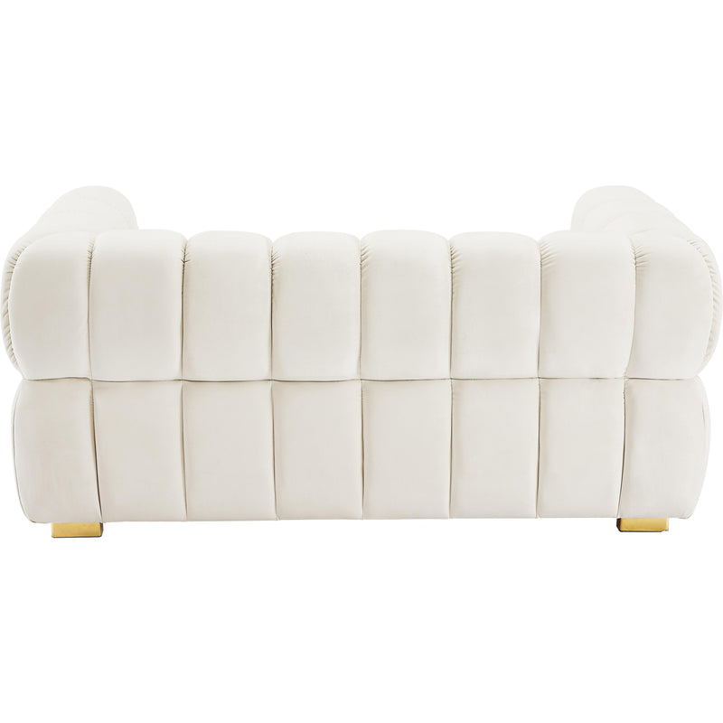 Meridian Gwen Cream Velvet Loveseat IMAGE 5