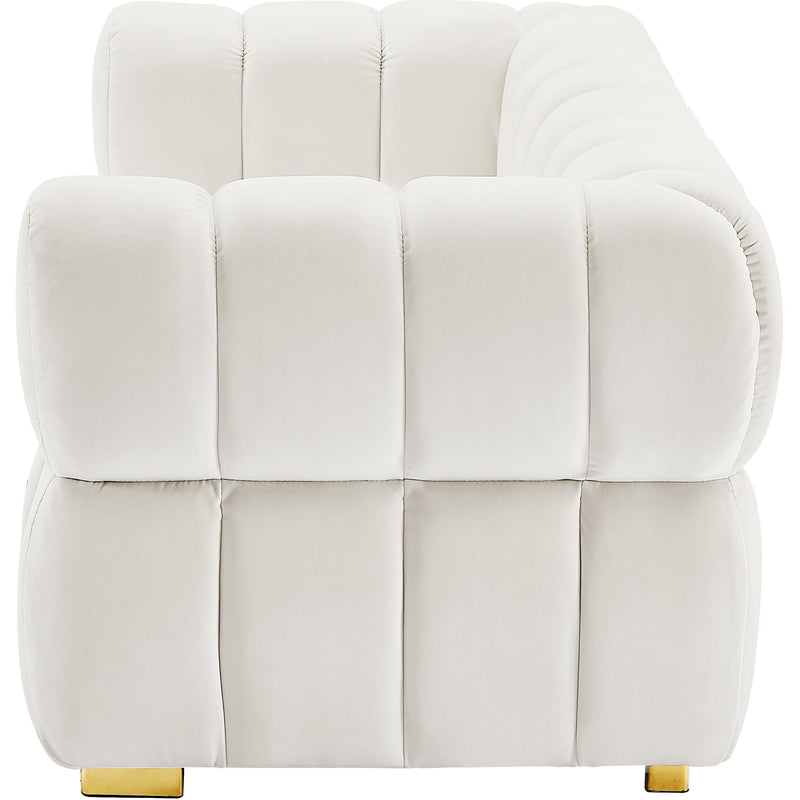 Meridian Gwen Cream Velvet Loveseat IMAGE 6