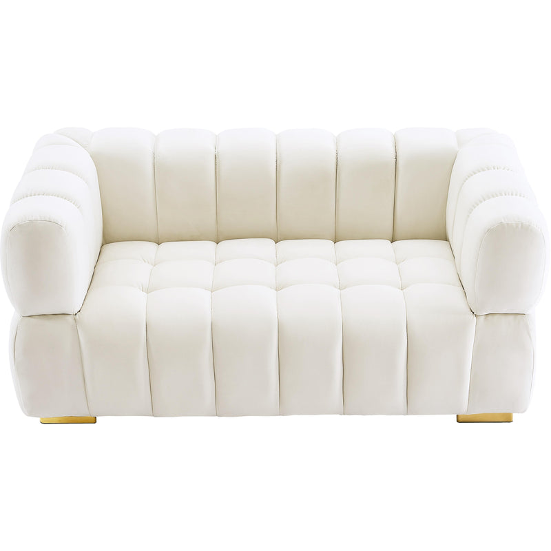 Meridian Gwen Cream Velvet Loveseat IMAGE 7