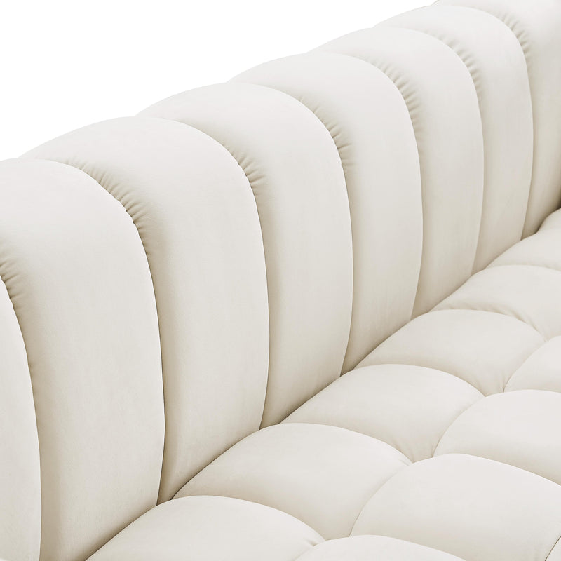 Meridian Gwen Cream Velvet Loveseat IMAGE 8