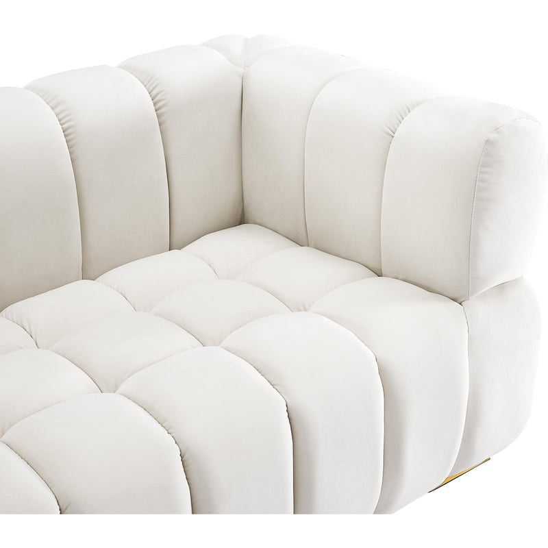 Meridian Gwen Cream Velvet Loveseat IMAGE 9