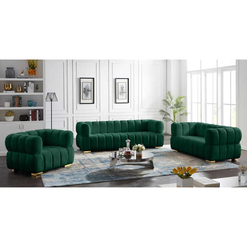 Meridian Gwen Green Velvet Loveseat IMAGE 13