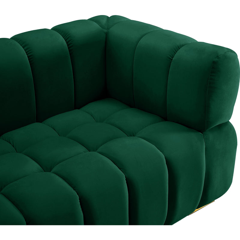 Meridian Gwen Green Velvet Loveseat IMAGE 9