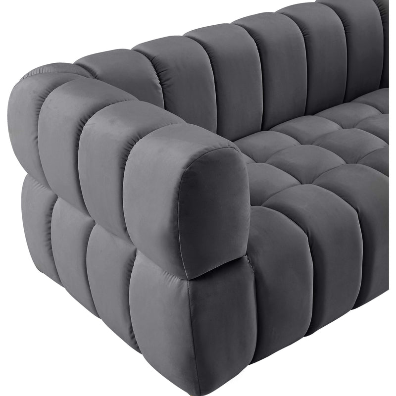 Meridian Gwen Grey Velvet Loveseat IMAGE 10