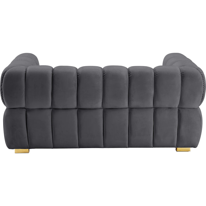 Meridian Gwen Grey Velvet Loveseat IMAGE 5