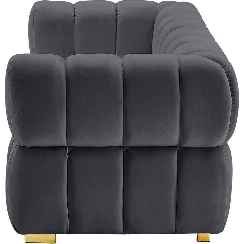 Meridian Gwen Grey Velvet Loveseat IMAGE 6