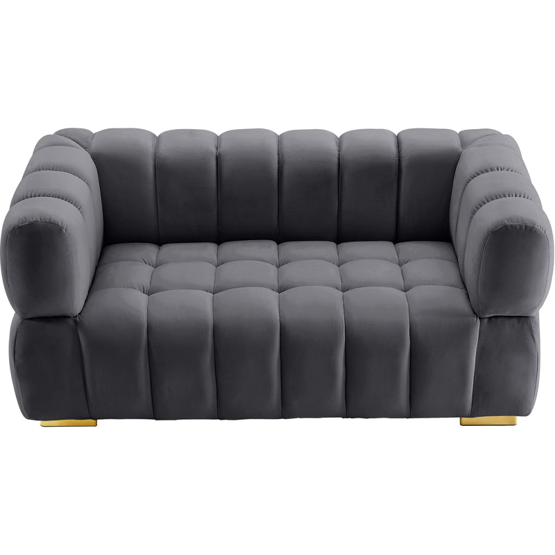 Meridian Gwen Grey Velvet Loveseat IMAGE 7