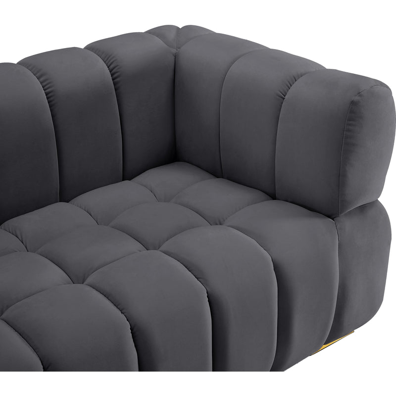 Meridian Gwen Grey Velvet Loveseat IMAGE 9