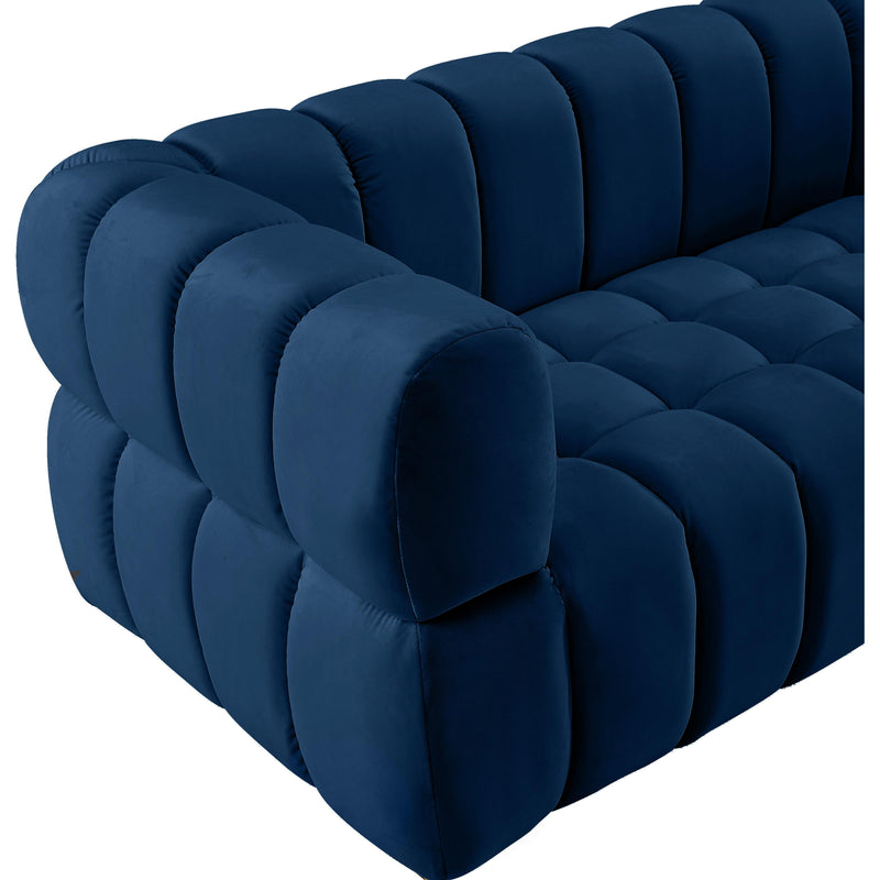 Meridian Gwen Navy Velvet Loveseat IMAGE 10