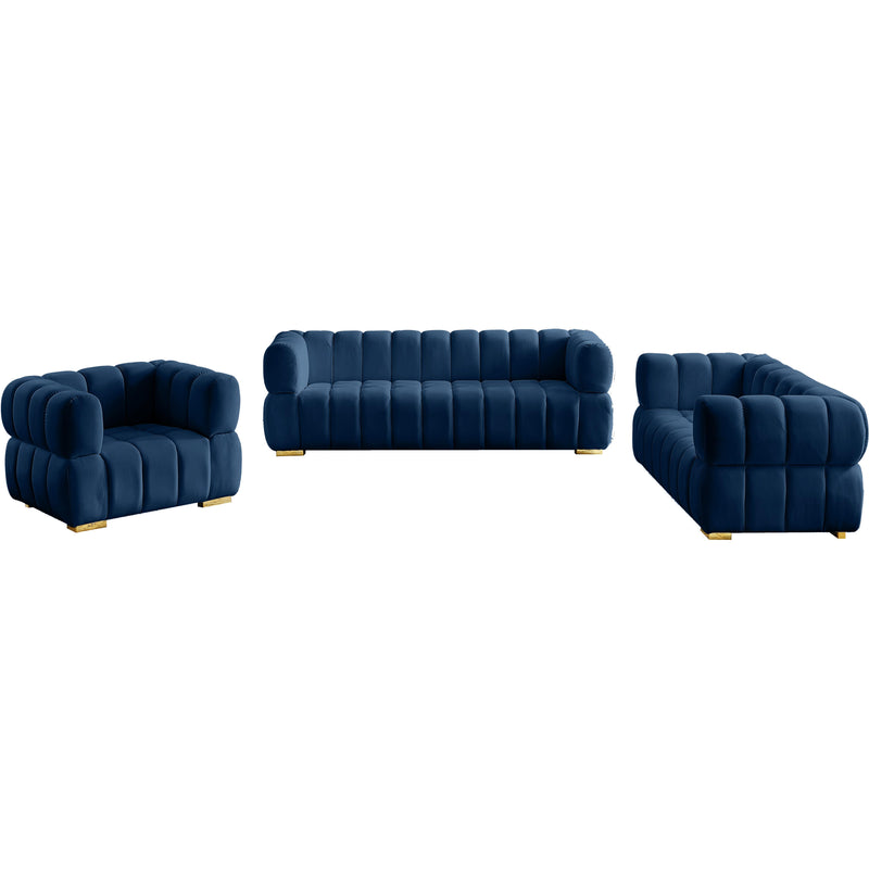 Meridian Gwen Navy Velvet Loveseat IMAGE 14