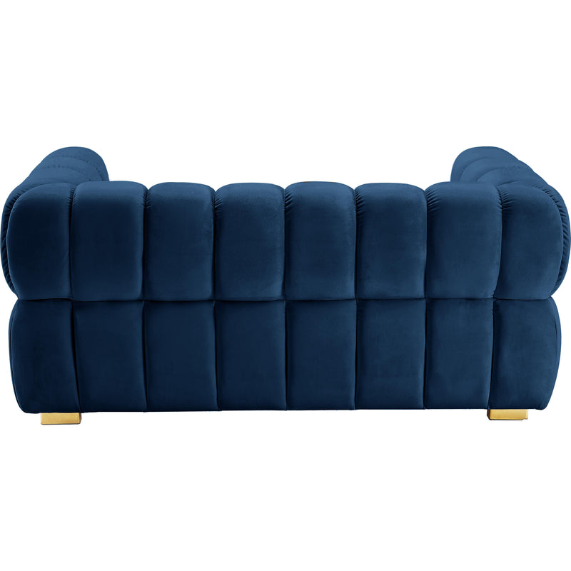 Meridian Gwen Navy Velvet Loveseat IMAGE 5