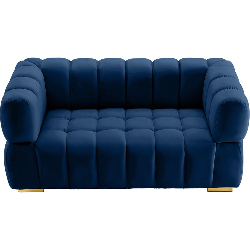 Meridian Gwen Navy Velvet Loveseat IMAGE 7