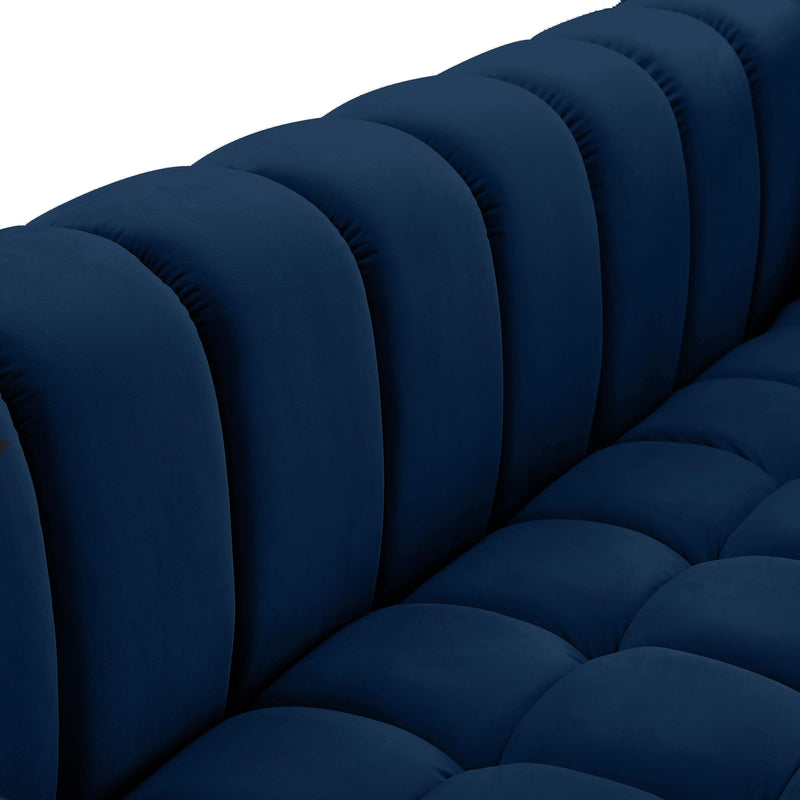 Meridian Gwen Navy Velvet Loveseat IMAGE 8