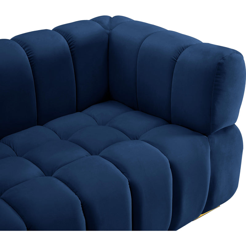 Meridian Gwen Navy Velvet Loveseat IMAGE 9