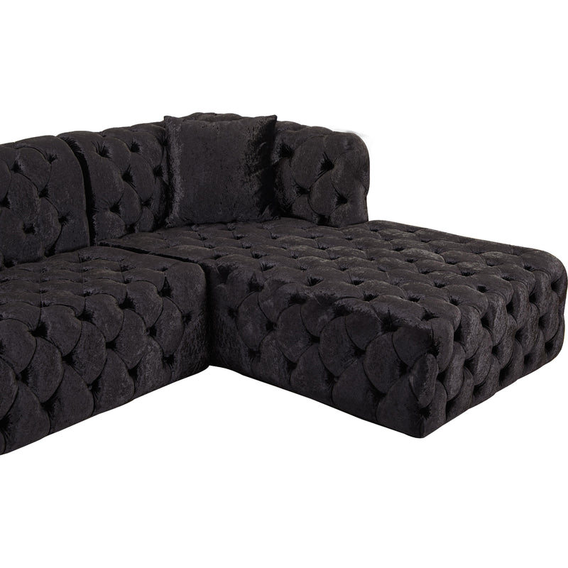 Meridian Coco Black Velvet 3pc. Sectional (3 Boxes) IMAGE 10