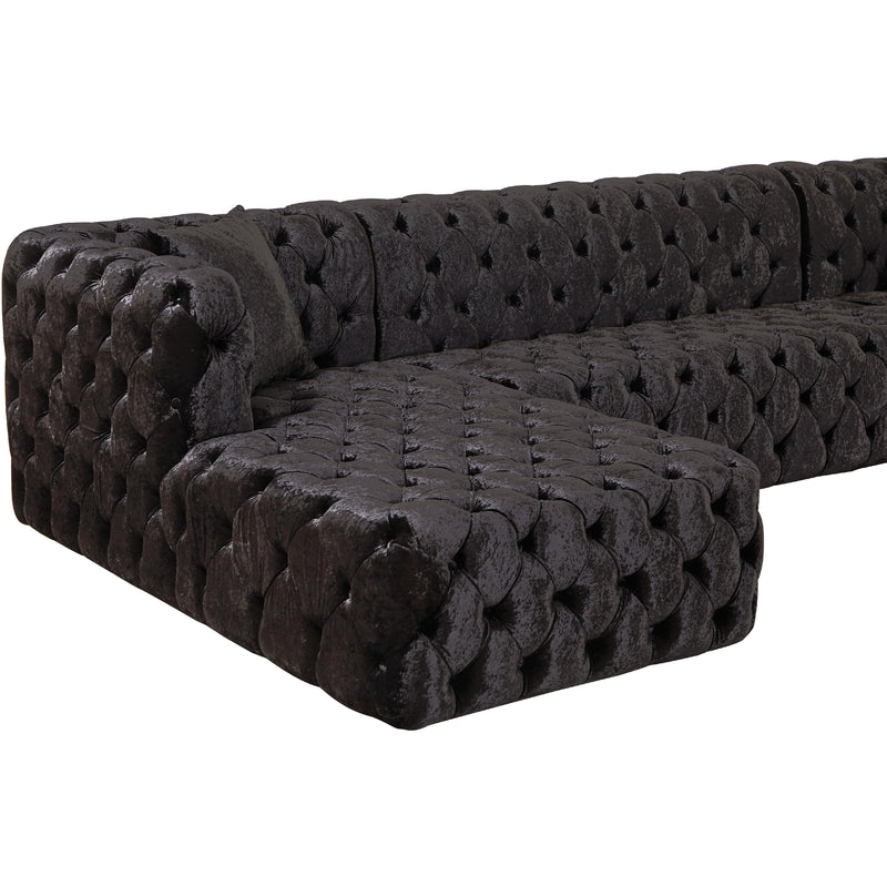 Meridian Coco Black Velvet 3pc. Sectional (3 Boxes) IMAGE 11