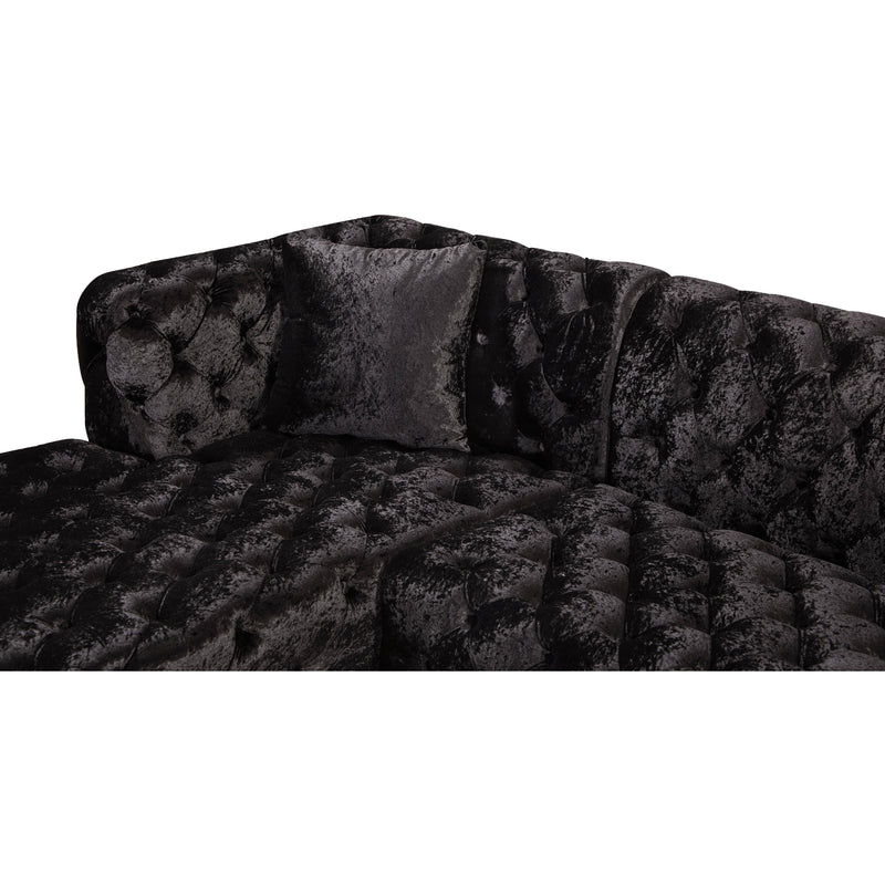 Meridian Coco Black Velvet 3pc. Sectional (3 Boxes) IMAGE 12