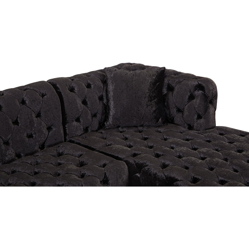 Meridian Coco Black Velvet 3pc. Sectional (3 Boxes) IMAGE 13