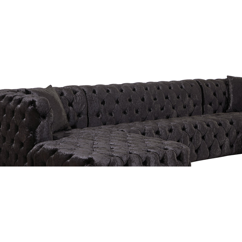 Meridian Coco Black Velvet 3pc. Sectional (3 Boxes) IMAGE 14