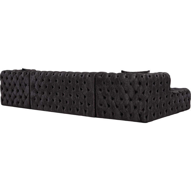 Meridian Coco Black Velvet 3pc. Sectional (3 Boxes) IMAGE 3